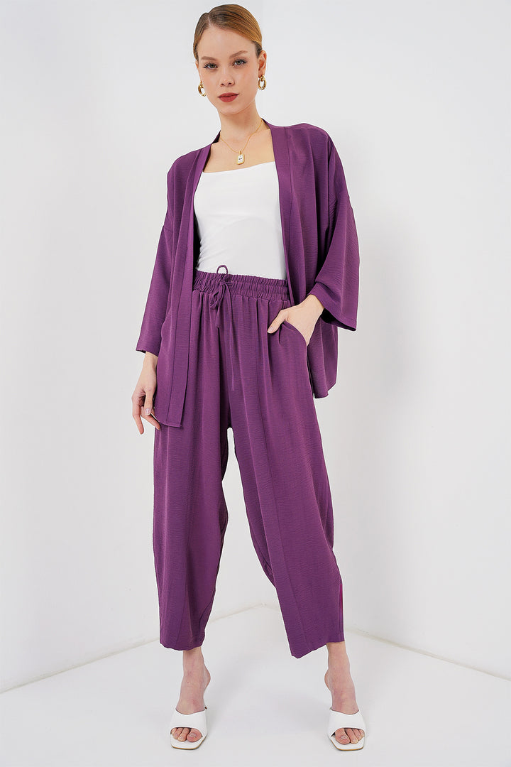 BGD Women Woman Kimono Two-Piece Set 6693 - Purple - Stolberg
