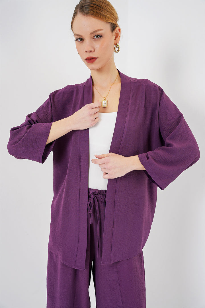 BGD Women Woman Kimono Two-Piece Set 6693 - Purple - Stolberg