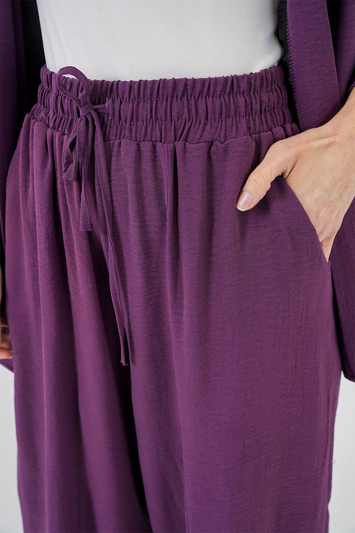 BGD Women Woman Kimono Two-Piece Set 6693 - Purple - Stolberg