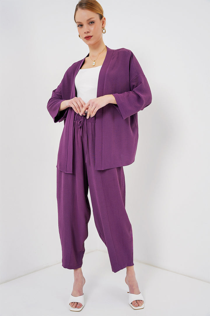 BGD Women Woman Kimono Two-Piece Set 6693 - Purple - Stolberg