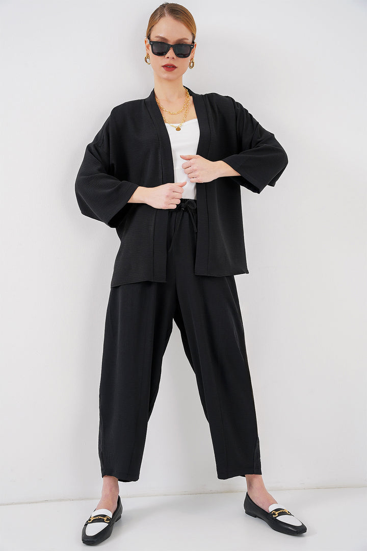 BGD Women Women's Kimono Two-Piece Set 6693 - Black - Romny
