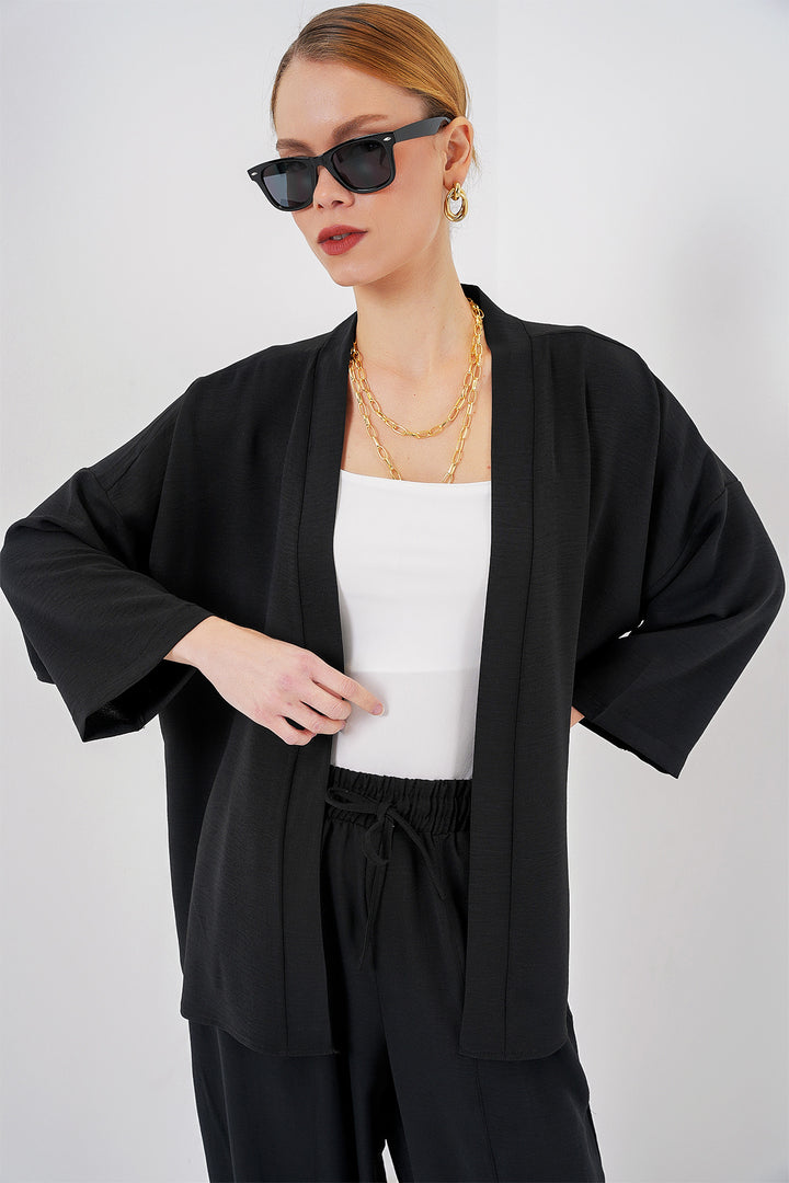 BGD Women Women's Kimono Two-Piece Set 6693 - Black - Romny