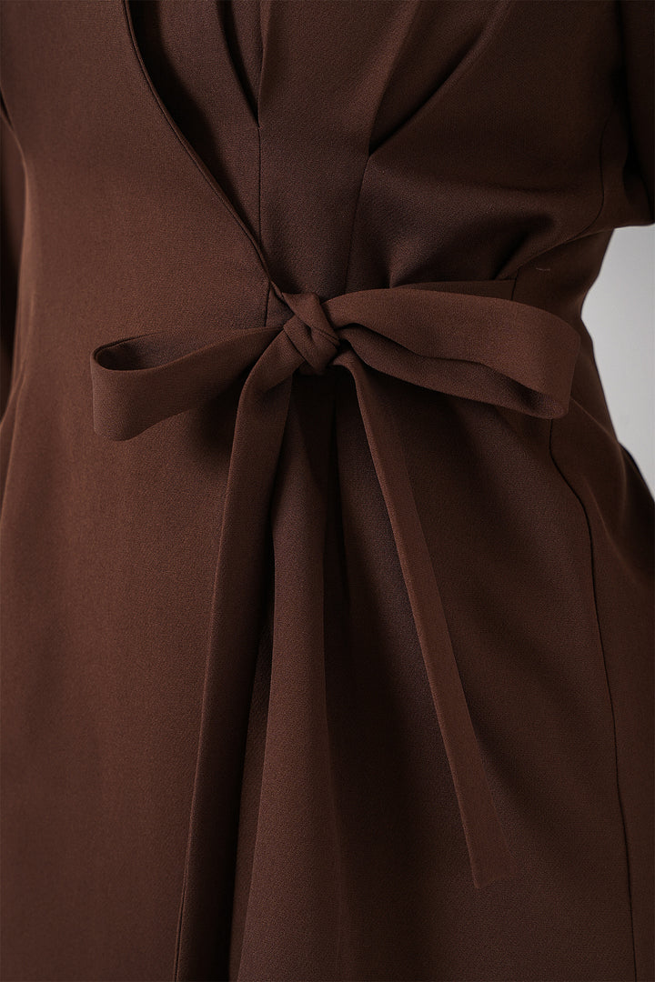 BGD Women Kadın Kimono Pantolon Kumaş Takım 30054 - Kahverengi - Seattle