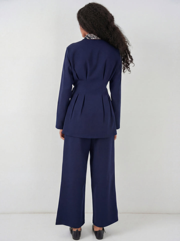 BGD Women Kadın Kimono Pantolon Kumaş Takım 30054 - Lacivert - Steyr