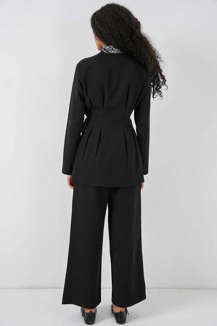 BGD Women Kadın Kimono Pantolon Kumaş Takım 30054 - Siyah - Billerica