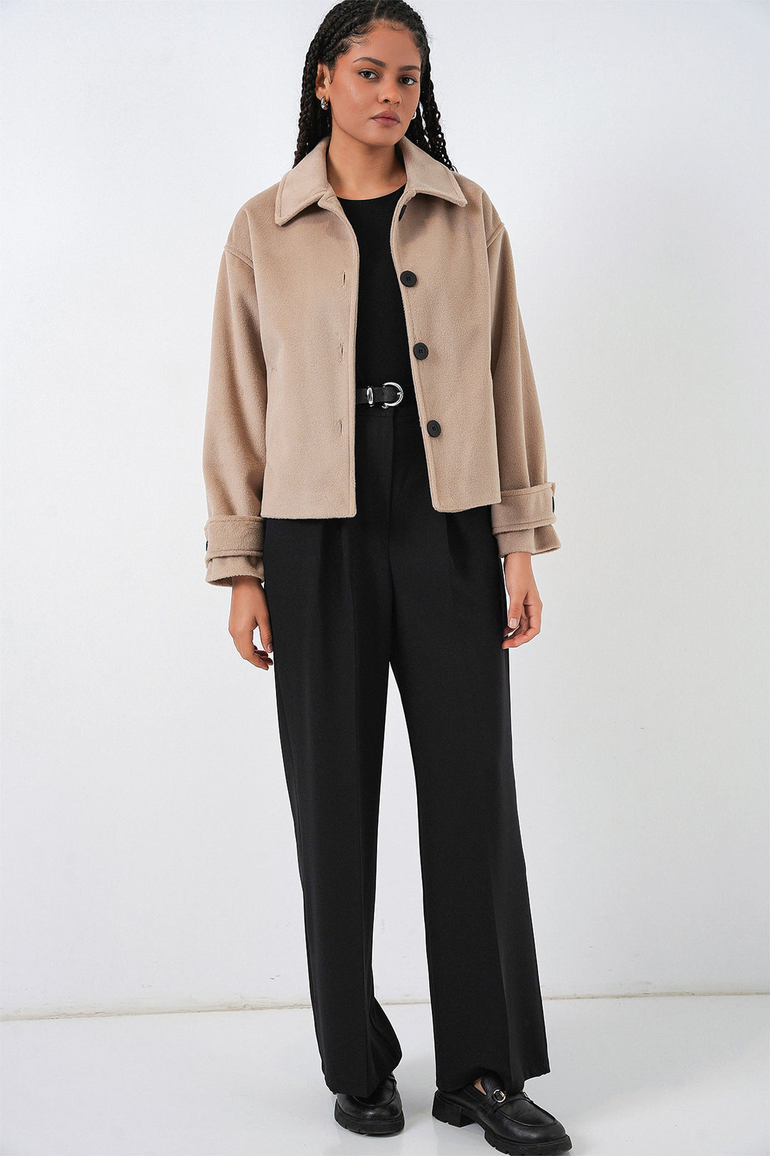 BGD Women Woman Short Pea Coat 0724 - Biscuit - Dubuque