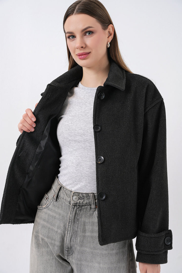 BGD Women Kadın Kısa Kaşe Ceket 0724 - Füme - West Bridgford