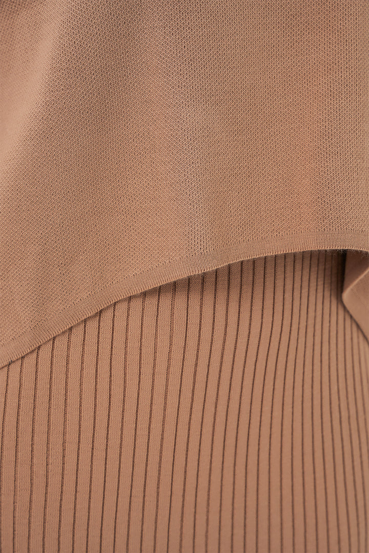 BGD Women Woman Short Sweater Dress 15958 - Camel - Paris