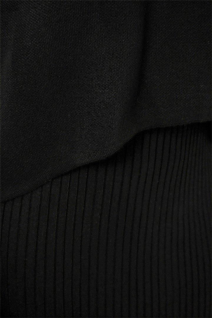 BGD Women Woman Short Sweater Dress 15958 - Black - Düsseldorf