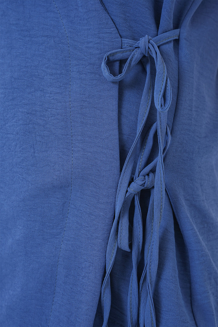 BGD Women Women's Short Sleeve Lace-Up T-Shirt Set 6741 - Indigo - Laredo