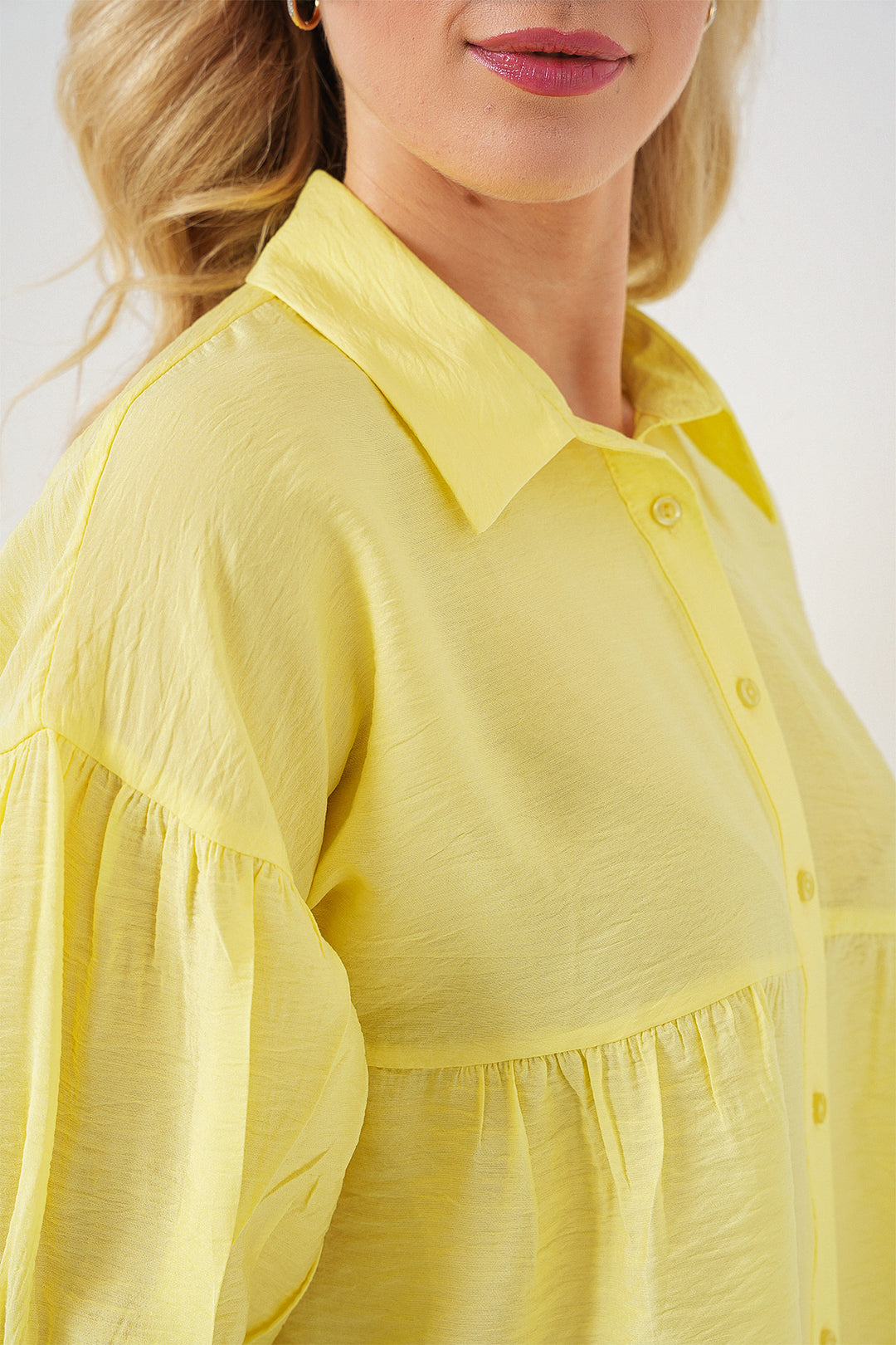 BGD Women Woman Short Sleeve Crop Top 20335 - Yellow - Torre-Pacheco