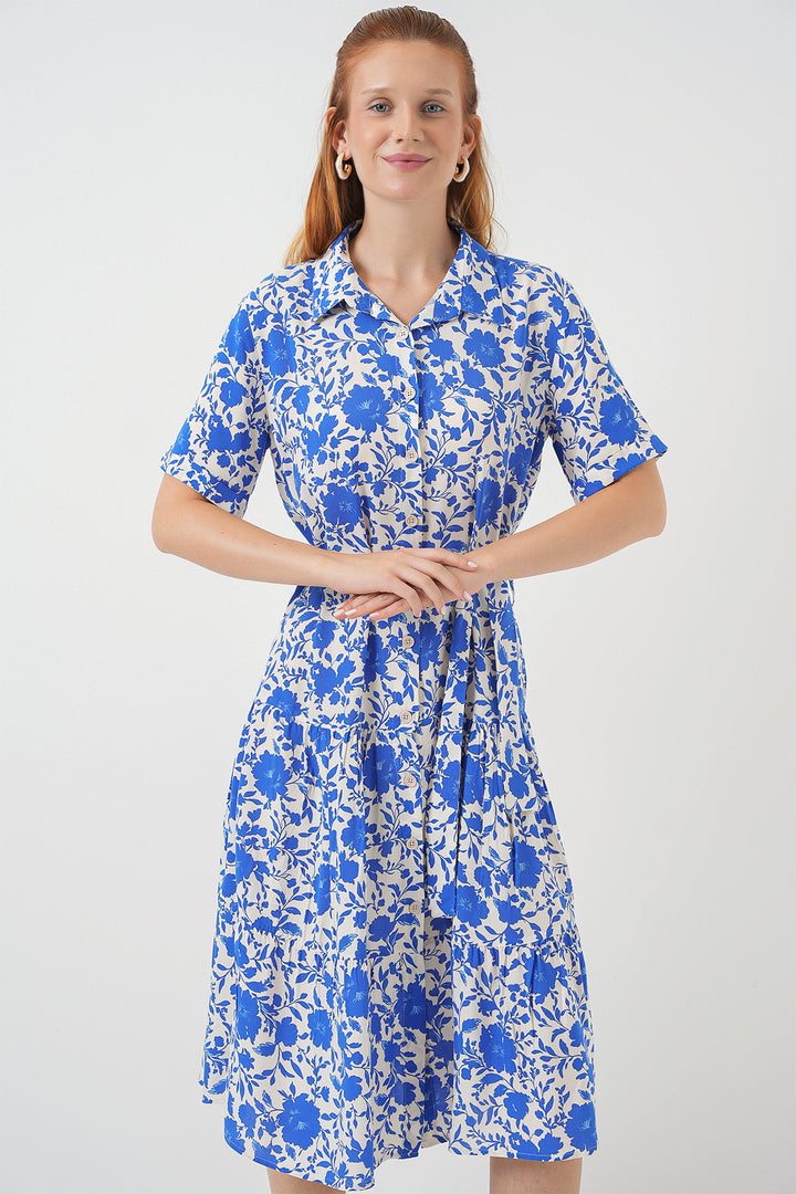 BGD Women Woman Short Sleeve Patterned Dress 2560 - Saks - Sioux Falls