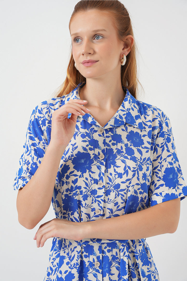BGD Women Woman Short Sleeve Patterned Dress 2560 - Saks - Sioux Falls
