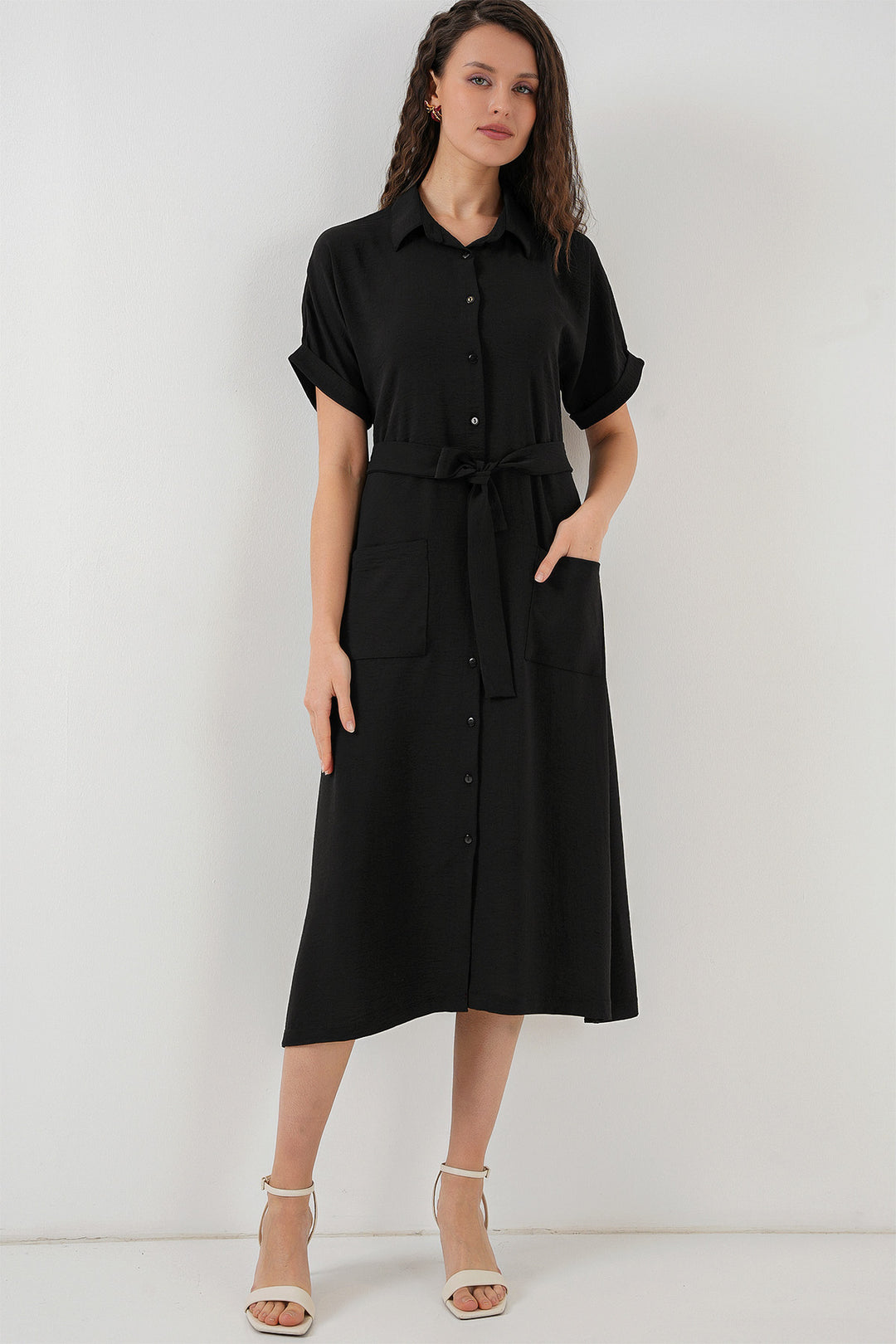 BGD Women Woman Short Sleeve Dress 2214 - Black - Kendall West