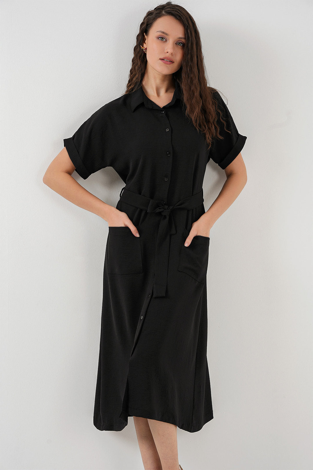 BGD Women Woman Short Sleeve Dress 2214 - Black - Kendall West