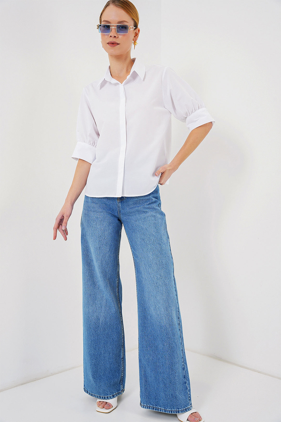 BGD Women Woman Short Sleeve Shirt 20312 - White - Tyler