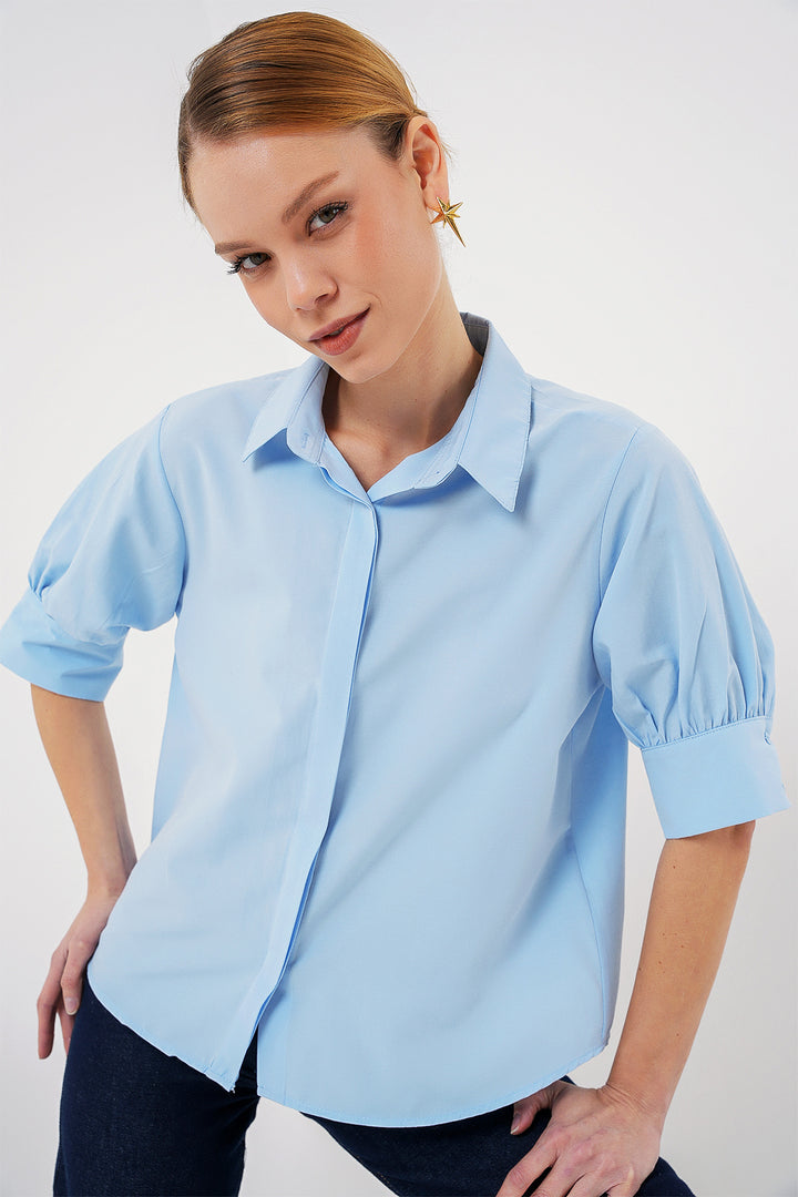 BGD Women Women's Short Sleeve T-Shirt 20312 - Blue - Mâcon