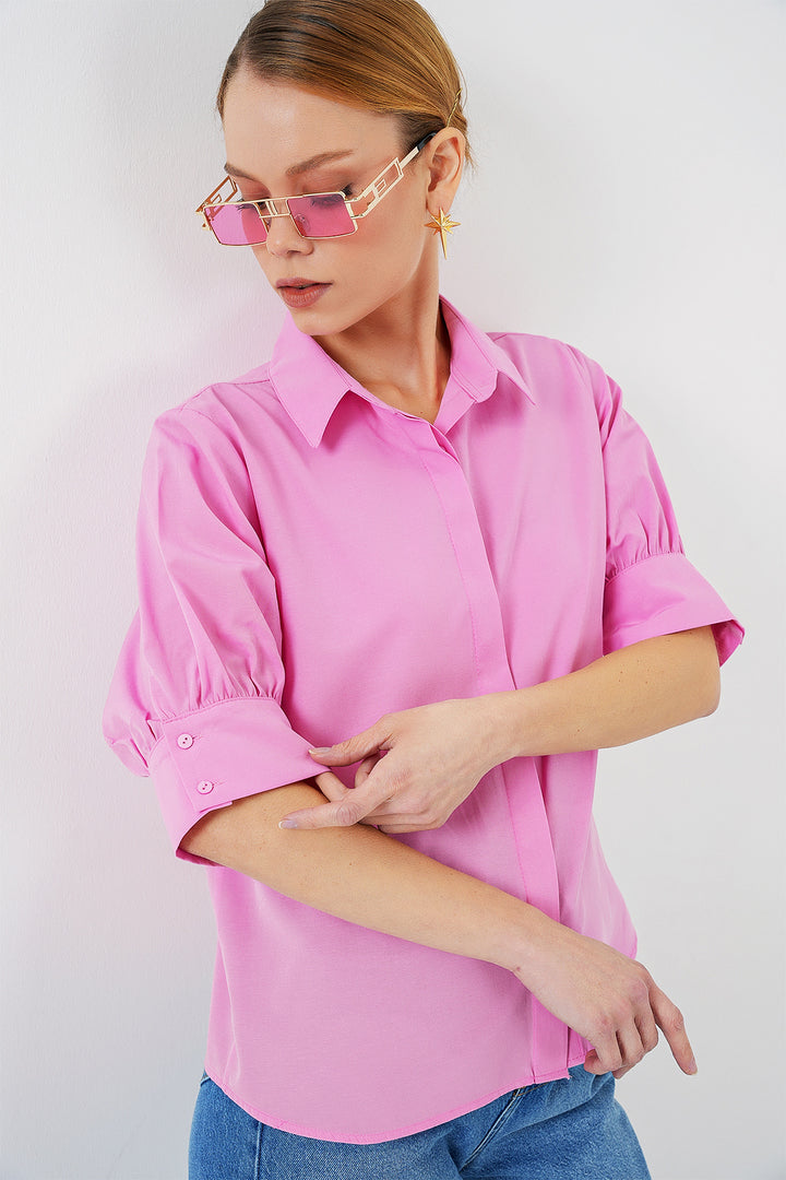 BGD Women Women's Short Sleeve Shirt 20312 - Pink - Hilden