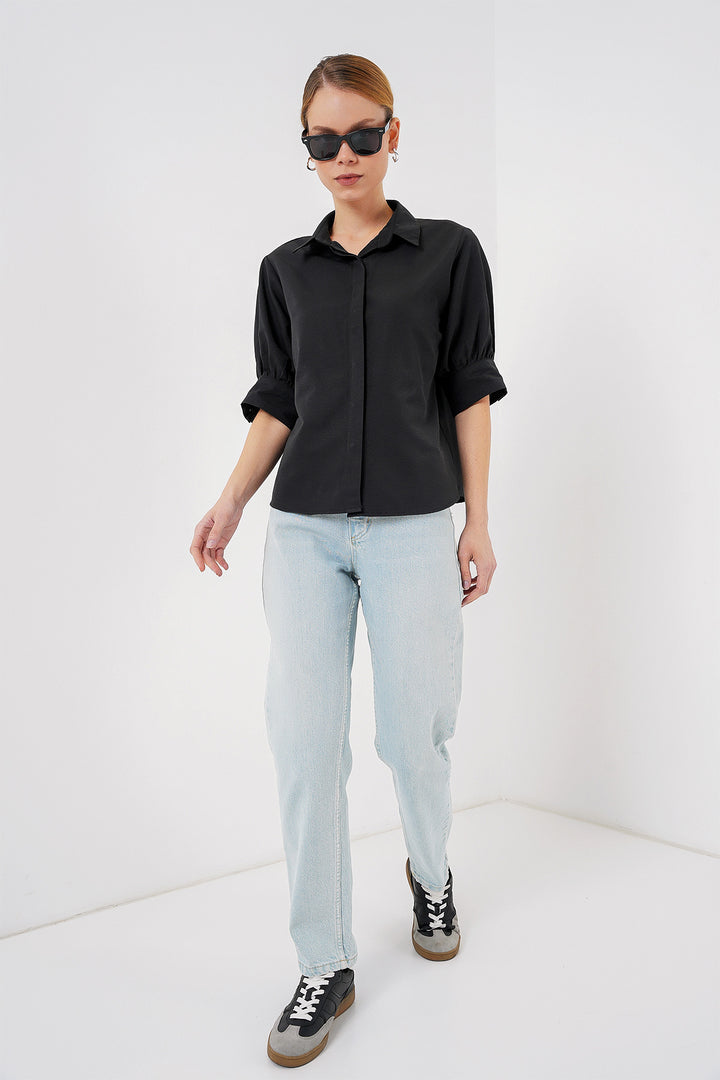 BGD Women Woman Short Sleeve Shirt 20312 - Black - Bastia