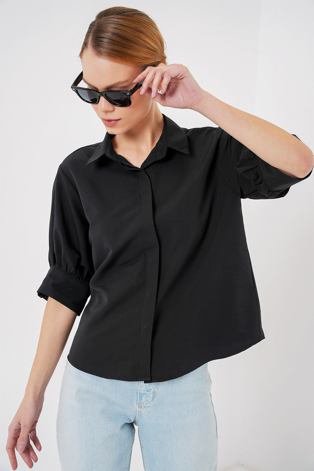 BGD Women Woman Short Sleeve Shirt 20312 - Black - Bastia