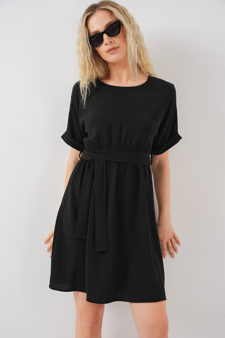 BGD Women Women's Short Sleeve Mini Dress 2572 - Black - Halberstadt