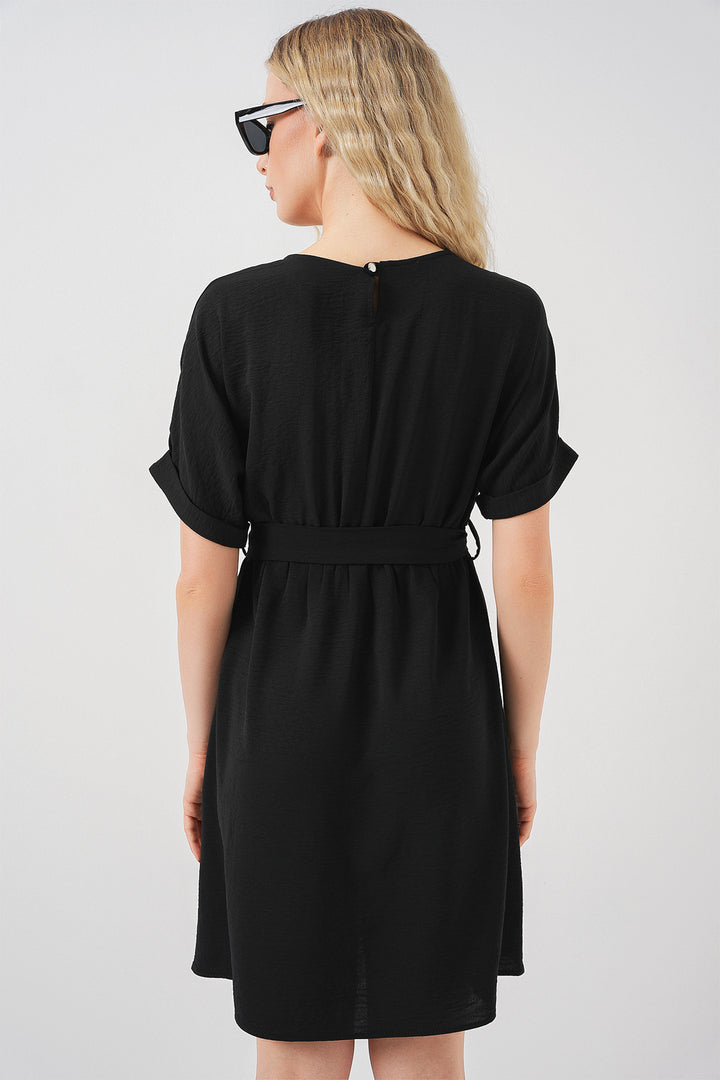 BGD Women Women's Short Sleeve Mini Dress 2572 - Black - Halberstadt