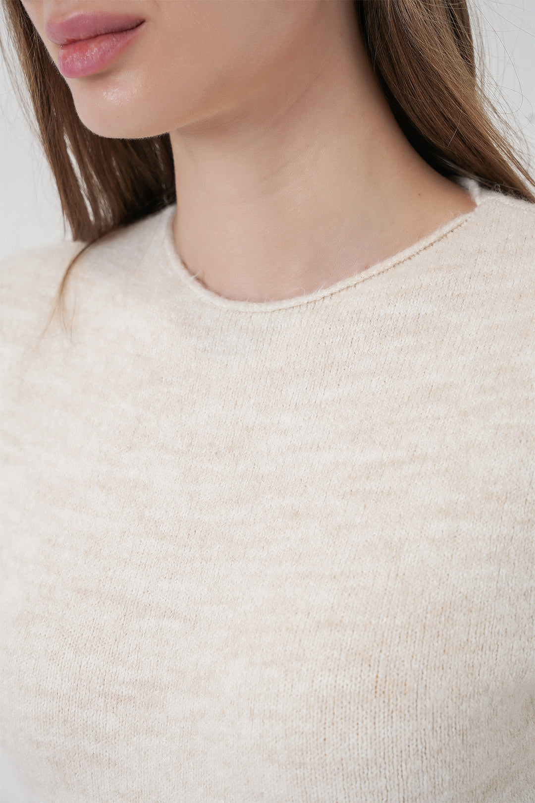 BGD Women Kadın Kısa Kol Triko Elbise 15950 - Krem - Brooklyn Park