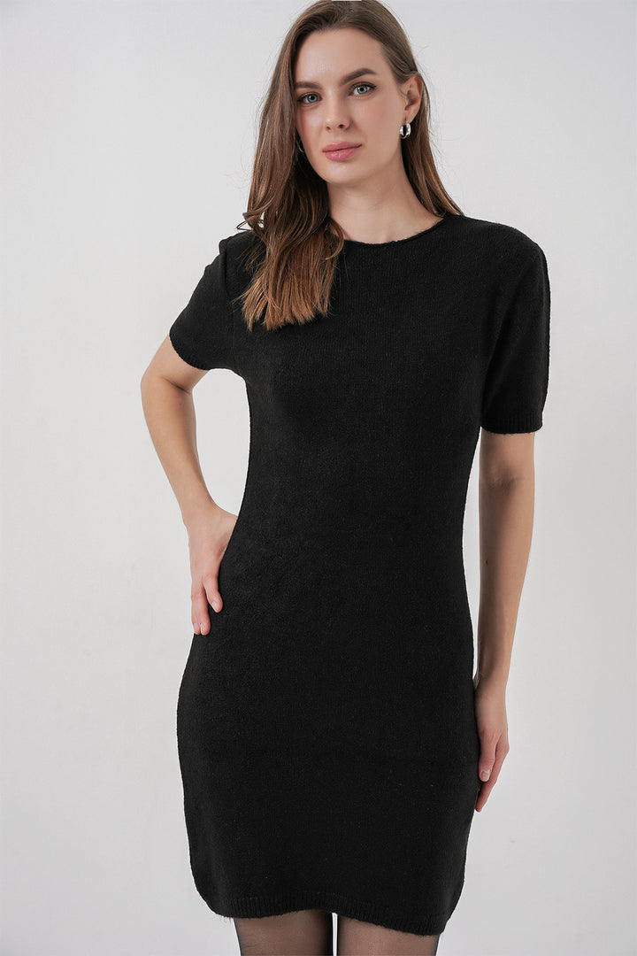 BGD Women Women's Short Sleeve Knit Dress 15950 - Black - Tooele