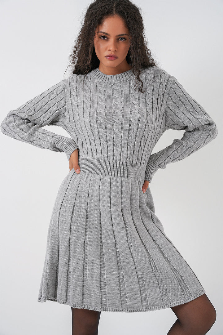 BGD Women Woman Short Knit Dress 15943 - Gray - Delta