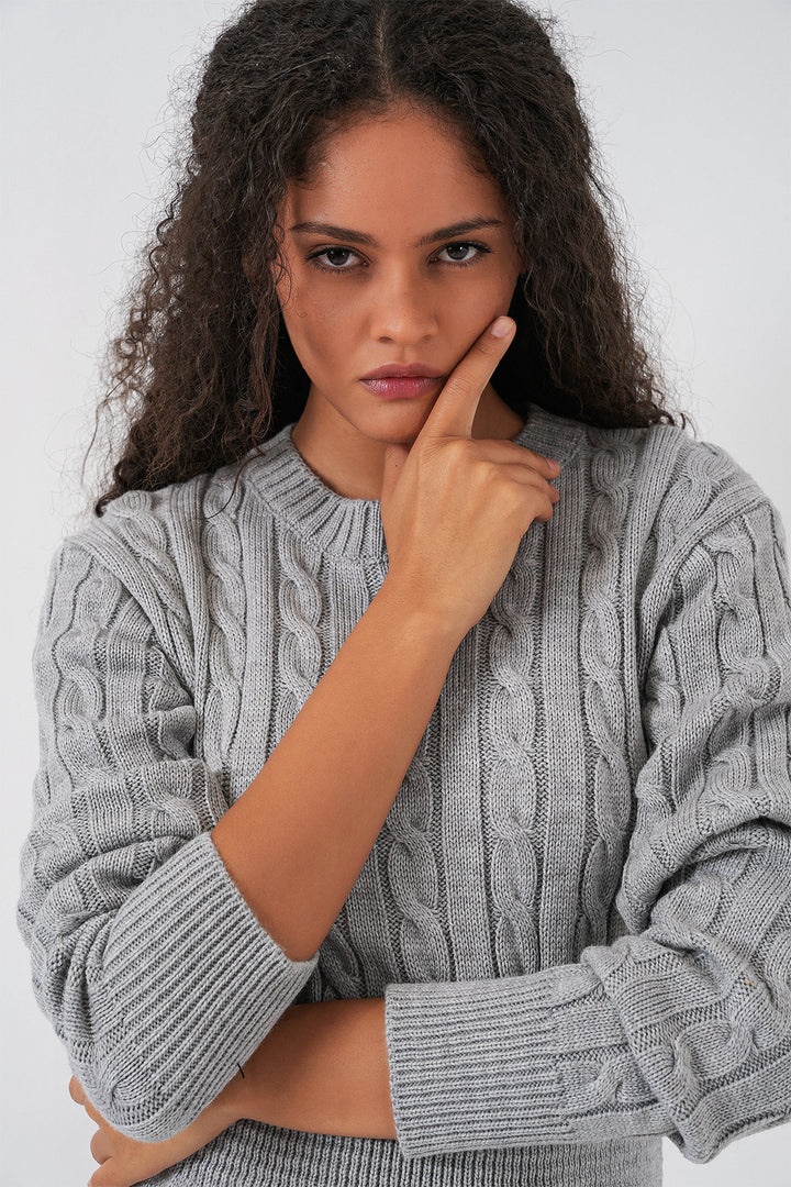 BGD Women Woman Short Knit Dress 15943 - Gray - Delta