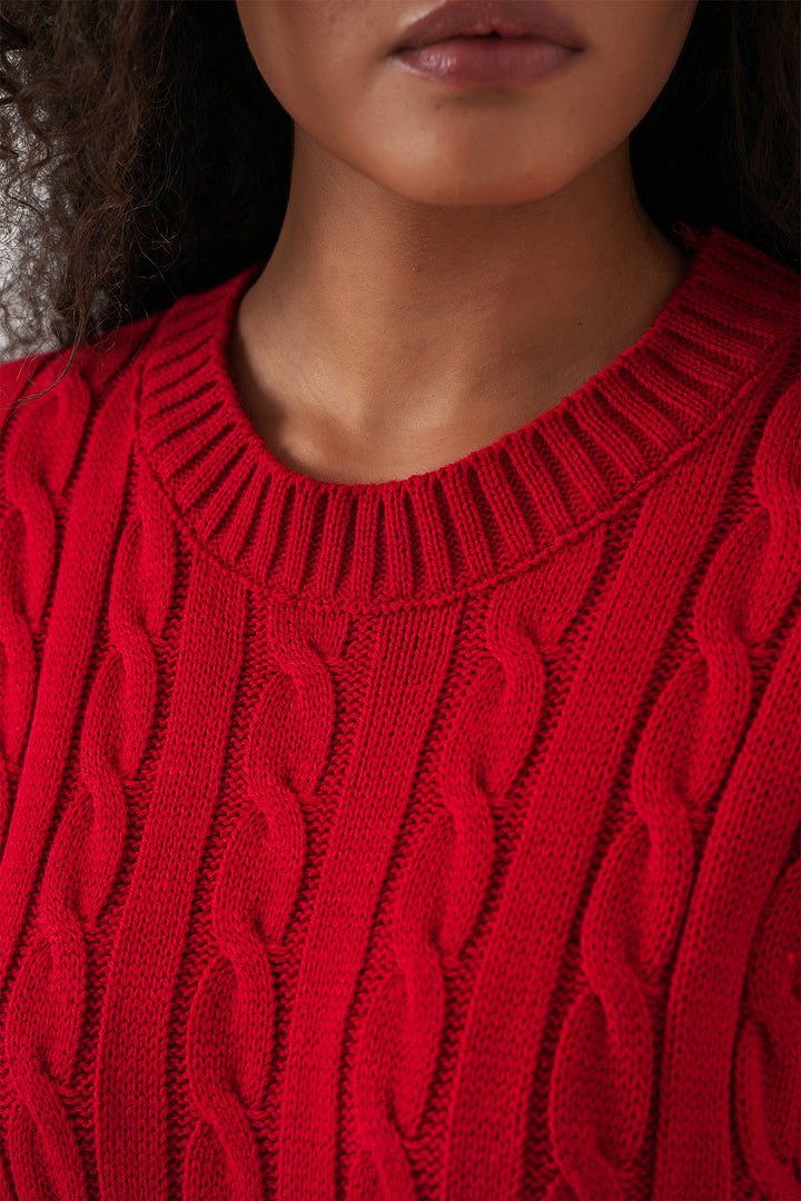 BGD Women Woman Short Knit Dress 15943 - Red - Modugno