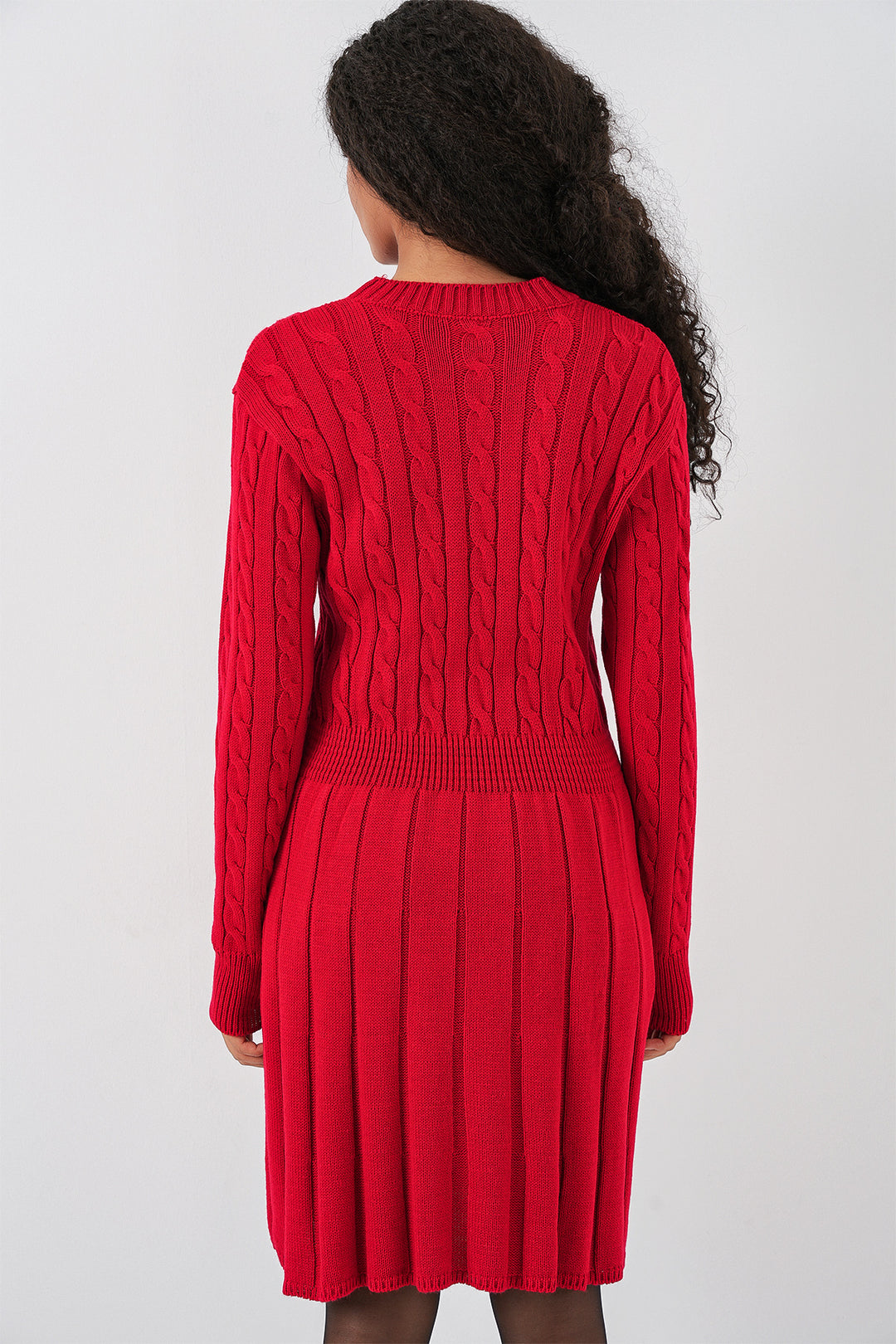 BGD Women Woman Short Knit Dress 15943 - Red - Modugno
