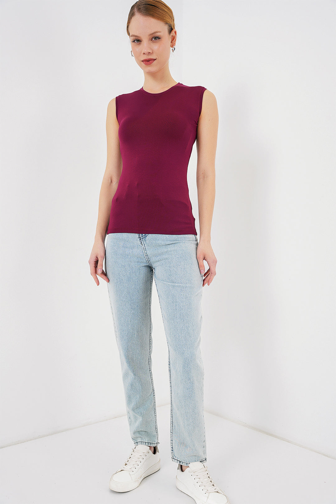 BGD Women Women's Sleeveless Bodysuit 4347 - Burgundy - Columbia