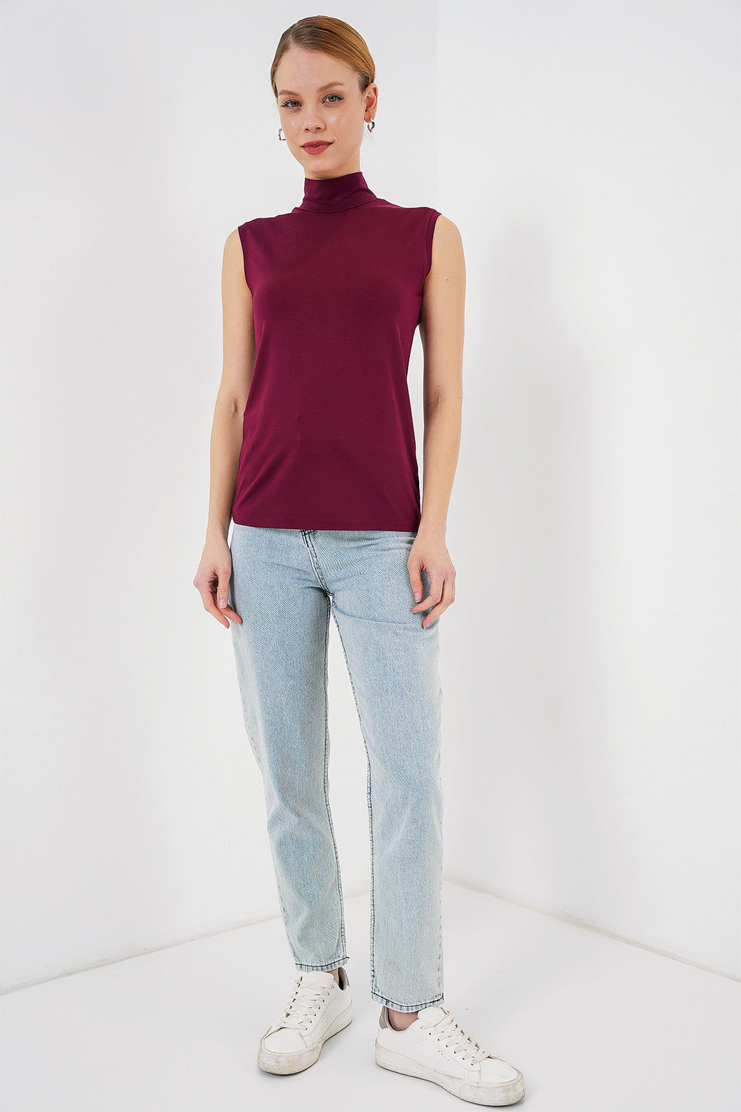 BGD Women Woman Sleeveless Bodysuit 4348 - Burgundy - Utica