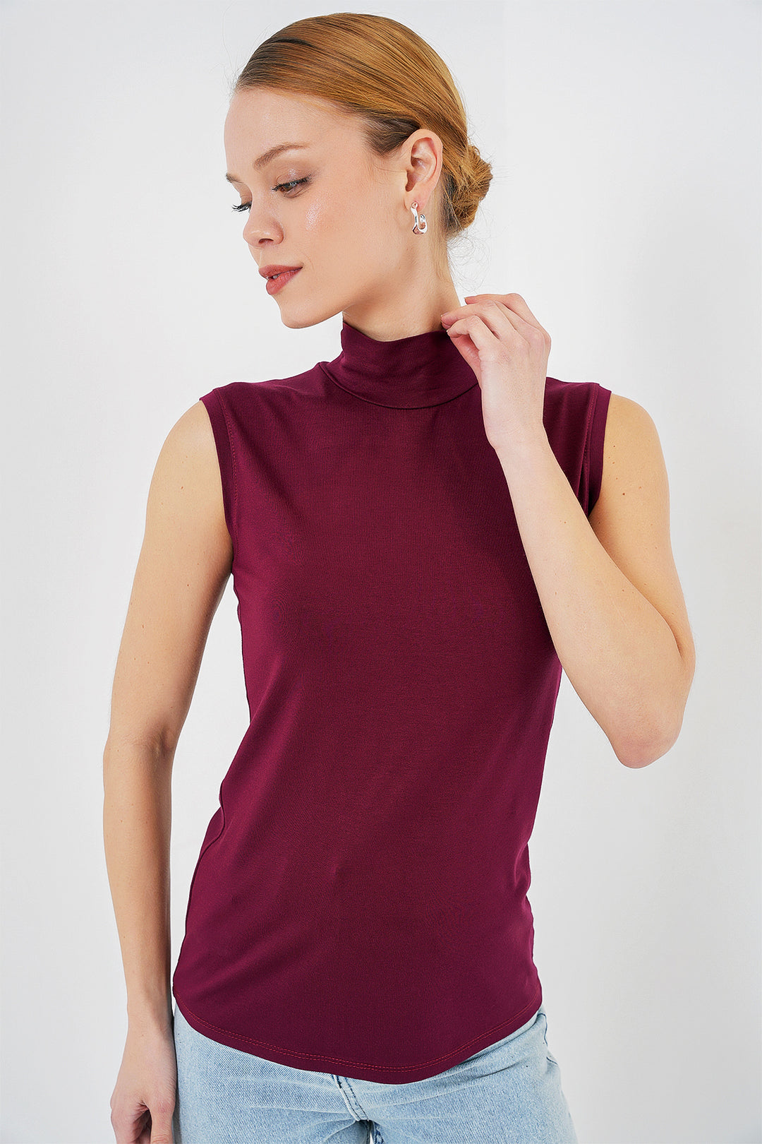BGD Women Woman Sleeveless Bodysuit 4348 - Burgundy - Utica