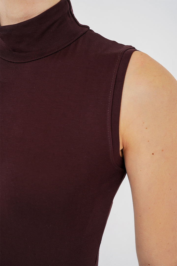 BGD Women Women's Sleeveless Bodysuit 4348 - Brown - Kostiantynivka