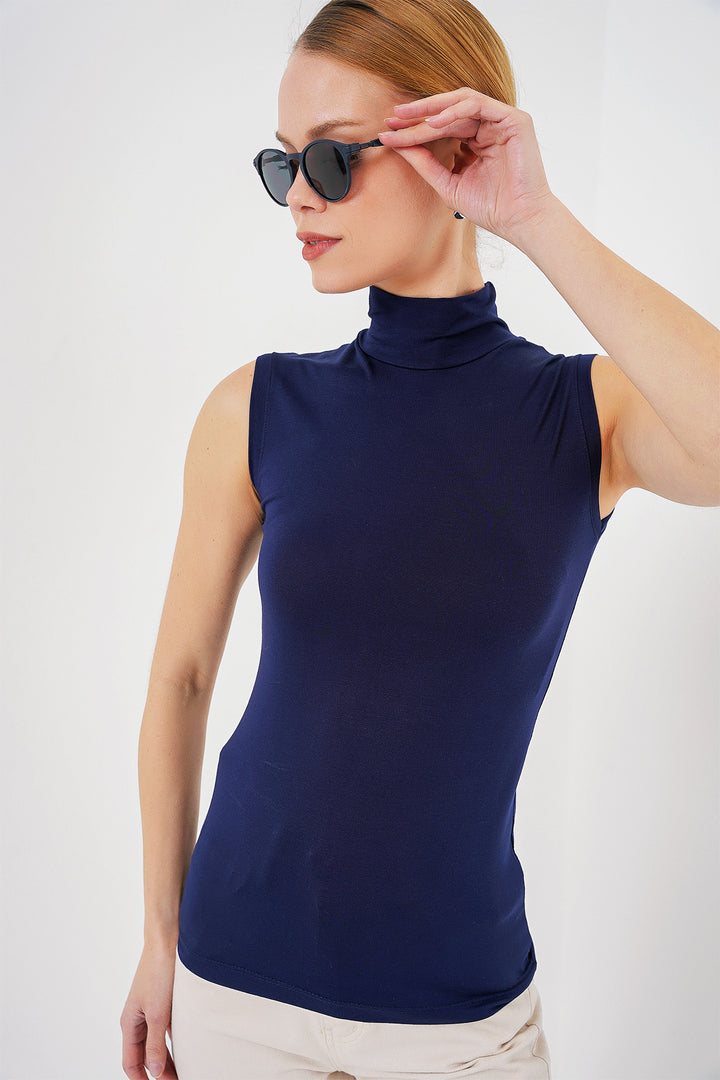 BGD Women Women's Sleeveless Bodysuit 4348 - Navy Blue - Grimsby