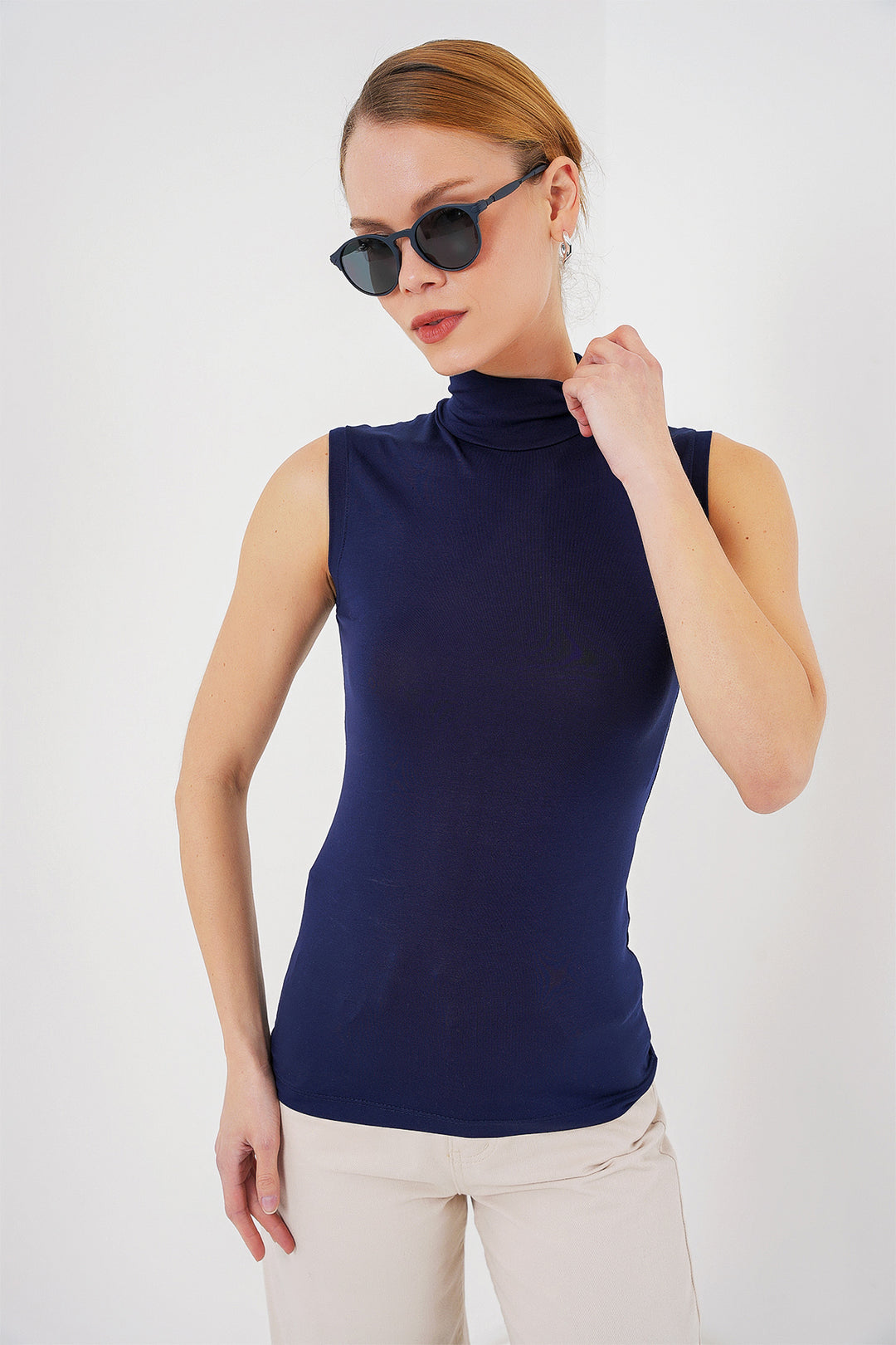 BGD Women Women's Sleeveless Bodysuit 4348 - Navy Blue - Grimsby