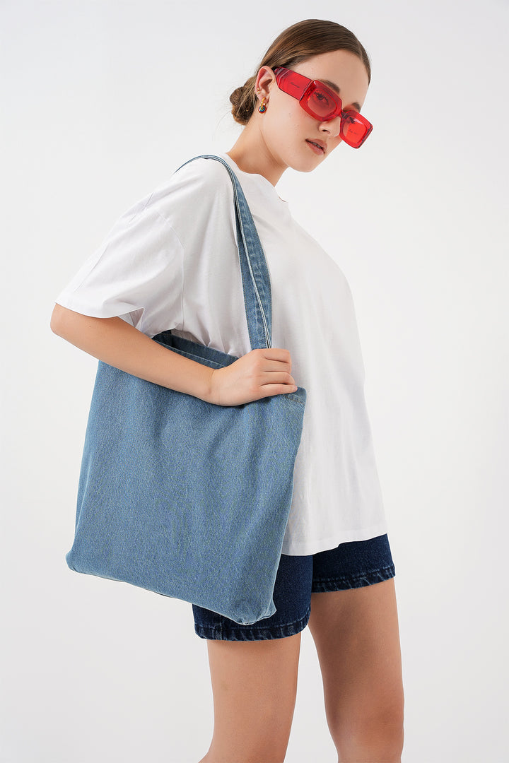 BGD Women Woman Denim Shoulder Bag 010184 - Blue - Vitoria-Gasteiz