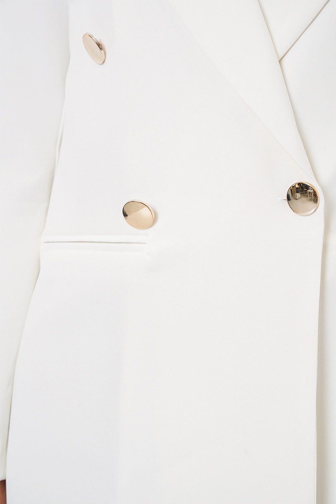 BGD Women Women's Wrap Neck Blazer Jacket 0722 - White - Beaumont