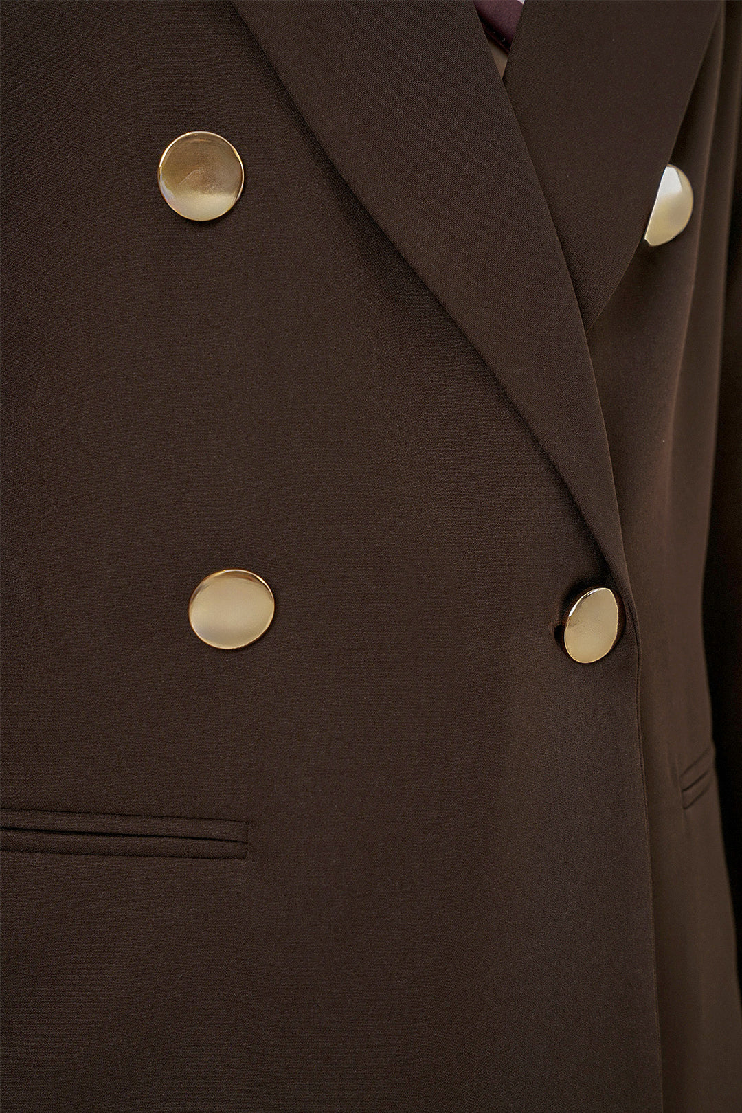 BGD Women Kadın Kruvaze Yaka Blazer Ceket 0722 - Kahverengi - Marlboro