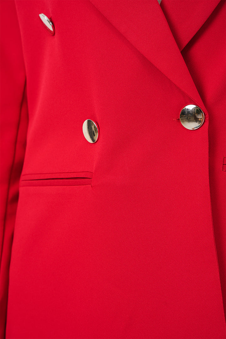 BGD Women Women's Wrap Neck Blazer Jacket 0722 - Red - Yajalón