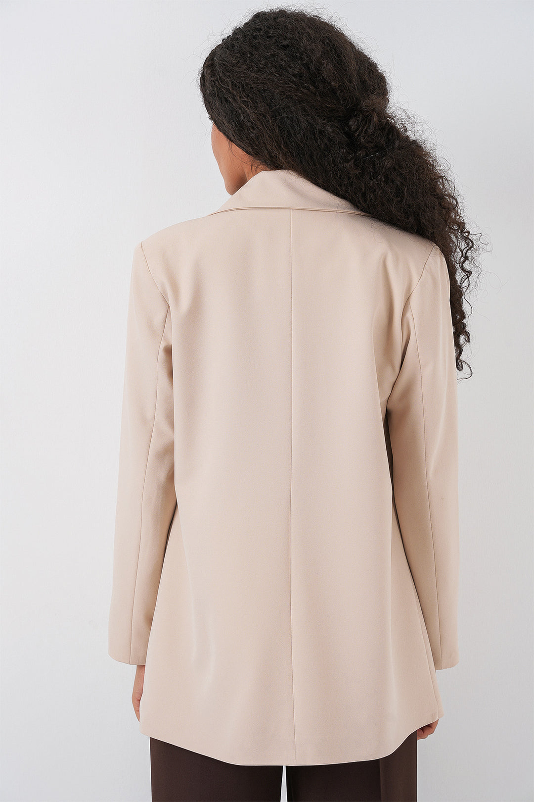 BGD Women Kadın Kruvaze Yaka Blazer Ceket 0722 - Krem - Meadow Woods