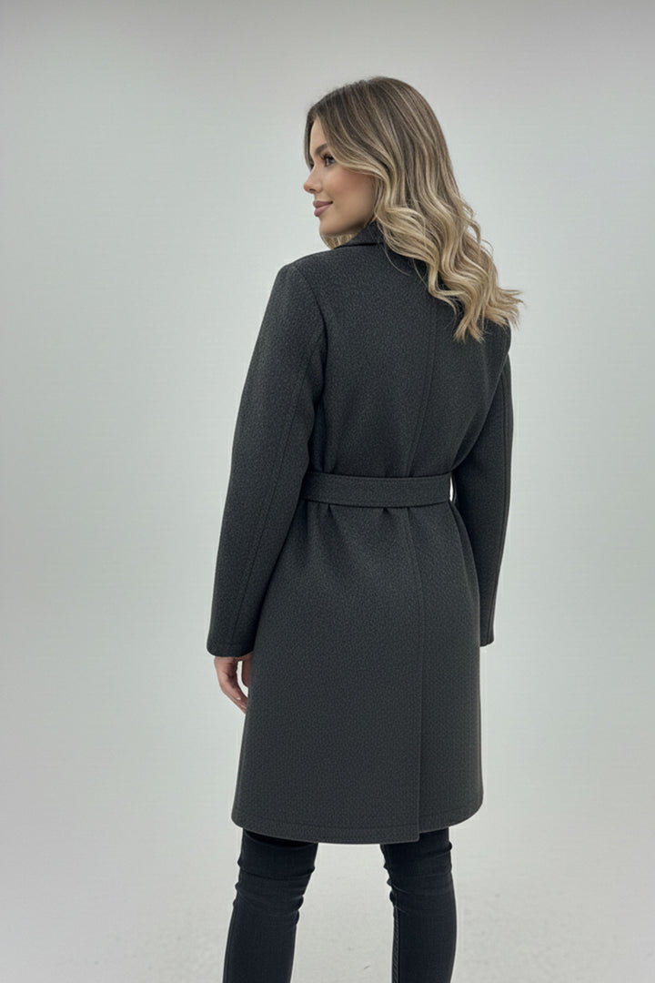 BGD Women Women's Belted Coat 9171 - Anthracite - Rossano