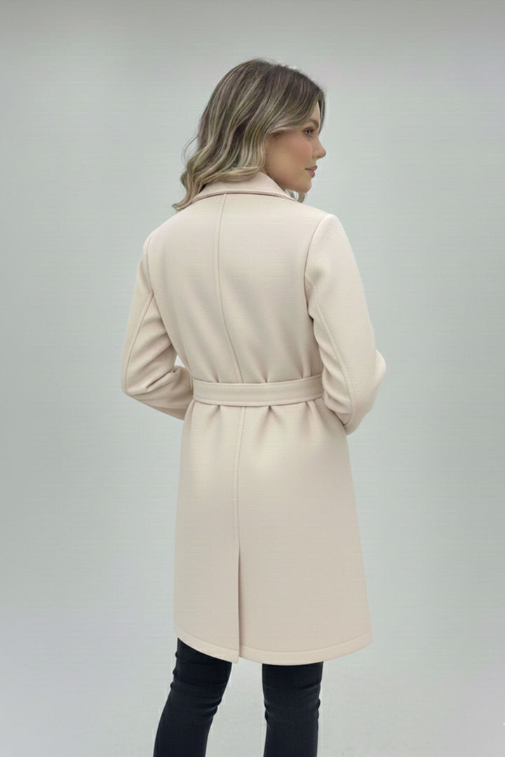 BGD Women Kadın Kuşaklı Kaban 9171 - Ekru - Chatham