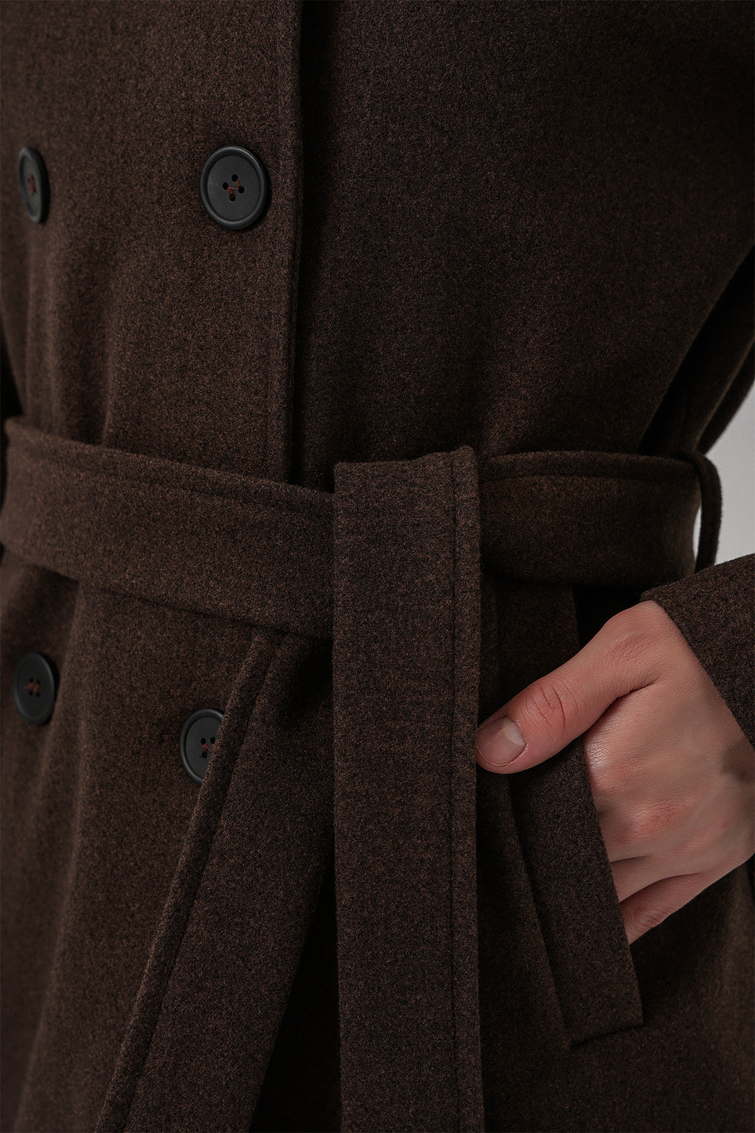 BGD Women Kadın Kuşaklı Kaşe Kaban 9162 - A.Kahve - Mixquiahuala de Juarez