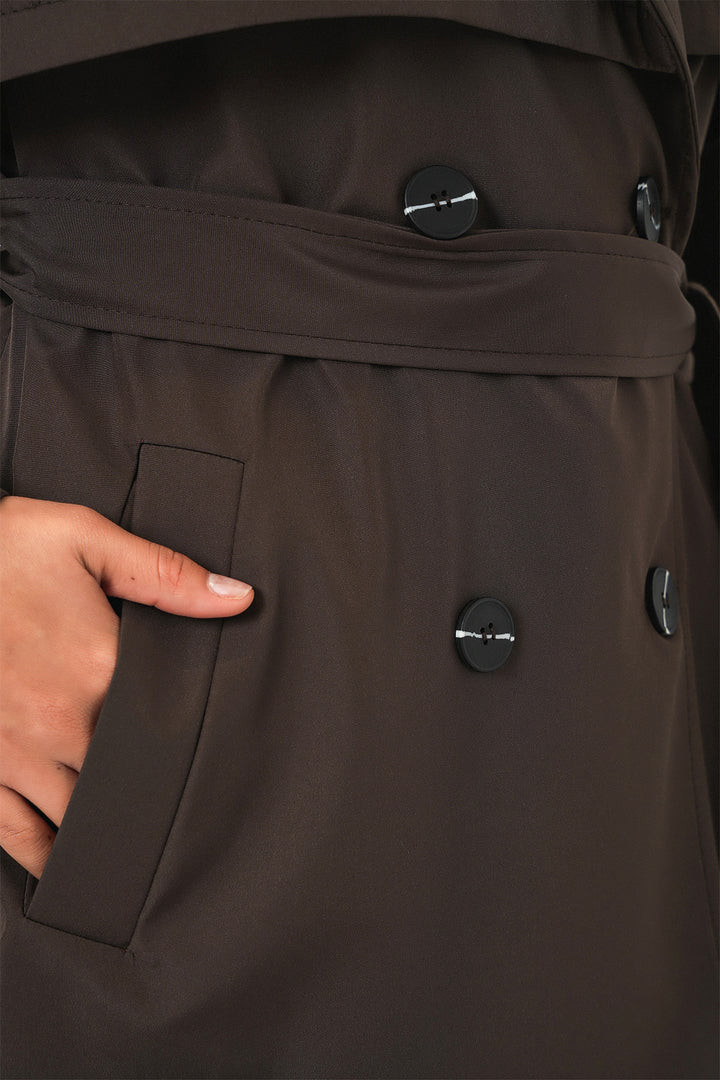 BGD Women Kadın Kuşaklı Kısa Trençkot 5974 - A.Kahve - Kannapolis