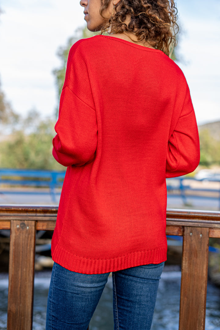 سترة GNS Woman Coral V-Neck فضفاضة وناعمة أساسية GK-CCK7090 - بلفاست