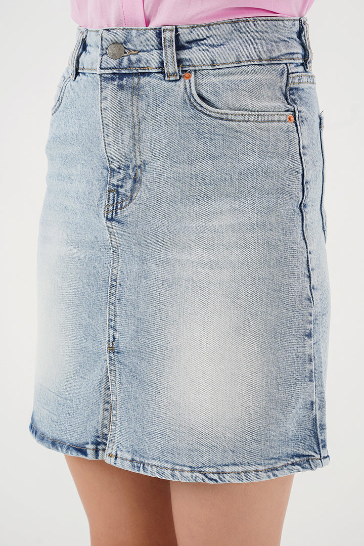 BGD Women Women's Mini Denim Skirt 8037 - Blue - Wilhelmshaven