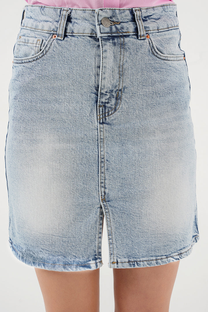 BGD Women Women's Mini Denim Skirt 8037 - Blue - Wilhelmshaven